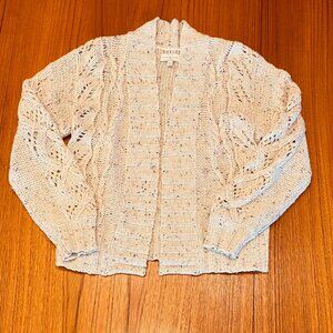 Lucky Brand women's knit cardigan, Size XS, tan flecked, academia, cottage core